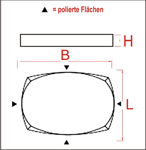 Kissengrabstein M12, 40cm x 30cm x 10cm, schwarz polierter Granit, rechteckig