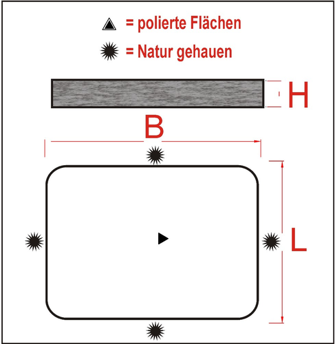 Kissengrabstein M3, 40cm x 30cm x 6cm, schwarz polierter Granit, rechteckig